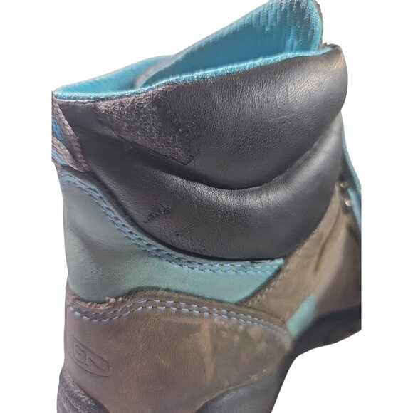 Keen Womens Salem Mid WP Steel Safety Toe Mid Work Boots Sz 7 Brown & Blue - Picture 4 of 8